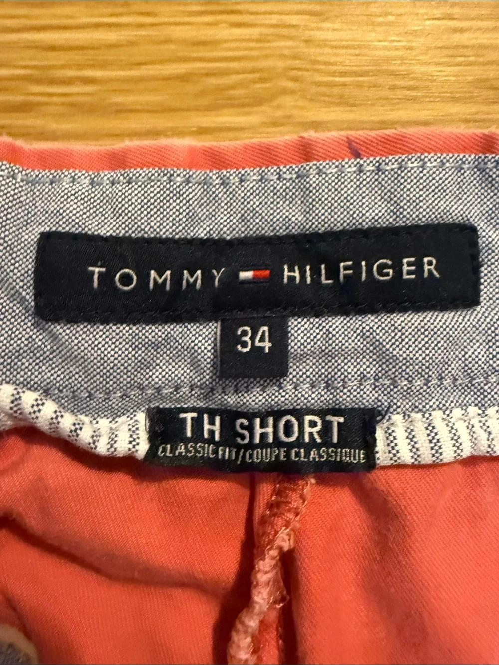 Tommy Hilfiger Coral Pink Flat-Front Chino Shorts
